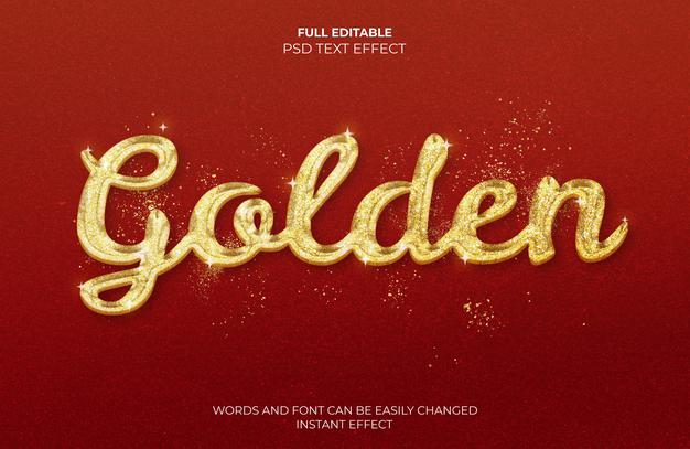 Free Golden Text Effect Psd