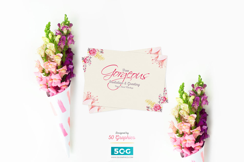 Free Gorgeous Greeting Paper Card Mockup