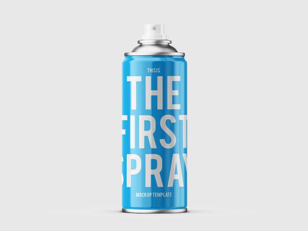 Free Graffiti Spray Can Mockup Template Psd