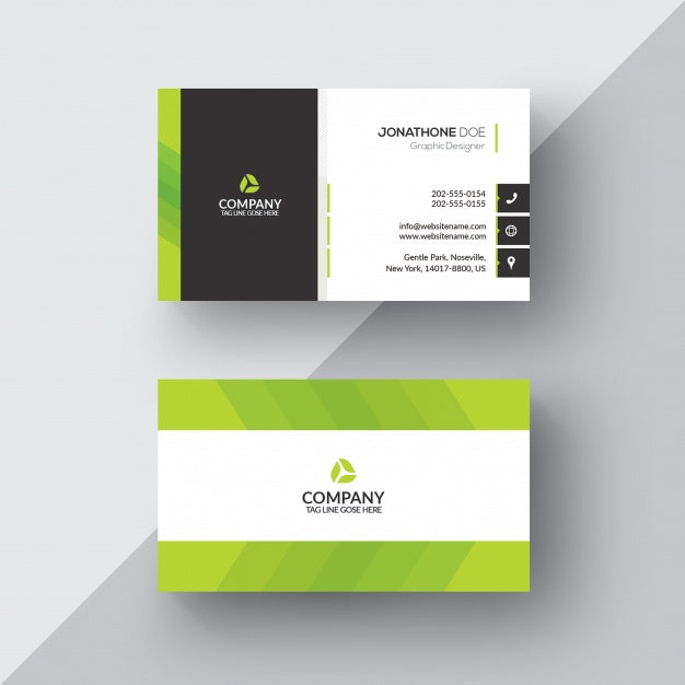 Free Green And White Business Card Psd