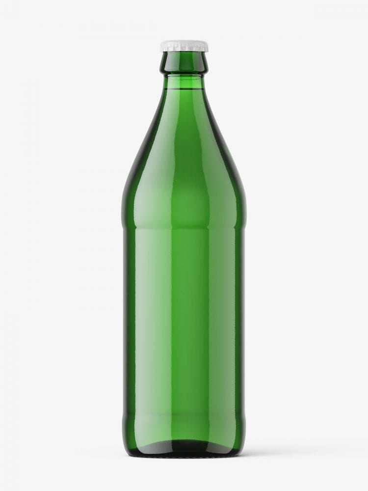 Free Green Beer Bottle Mockup