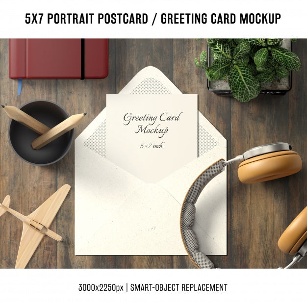 Free Greeting Card Mock Up Psd