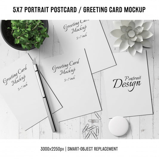 Free Greeting Card Mock Up Psd