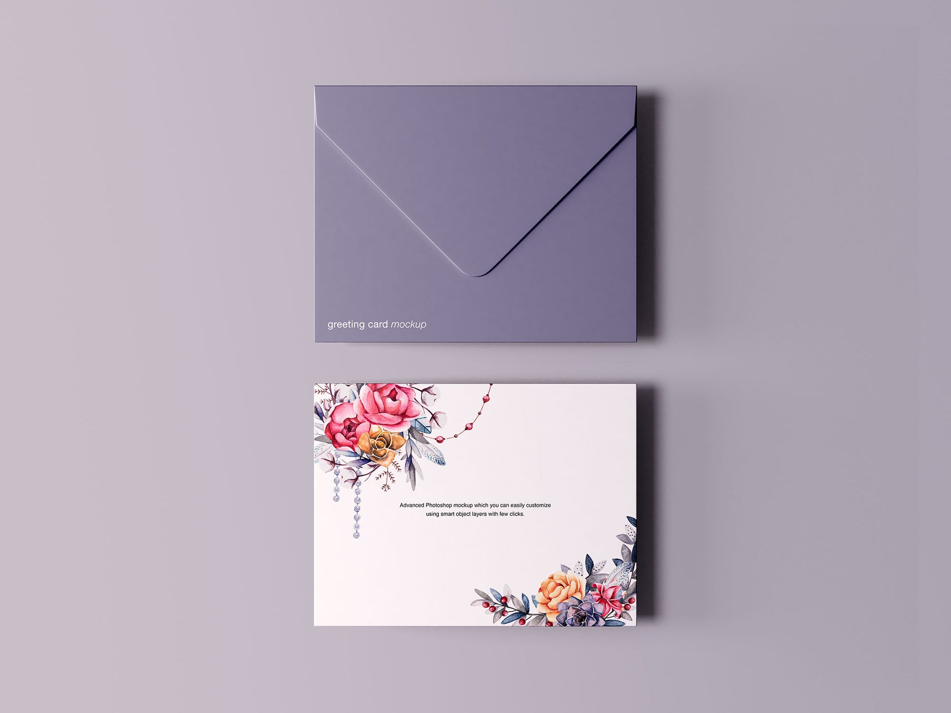 Free Greeting Card With Envelope Mockup