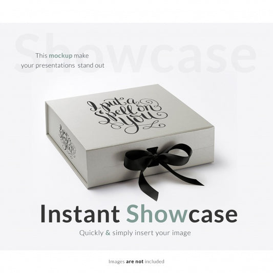 Free Grey Gift Box Mock Up Psd