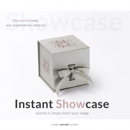 Free Grey Gift Box Mock Up Psd