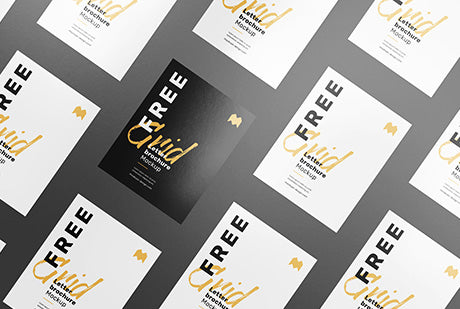 Free Grid Letter Brochure Mockup