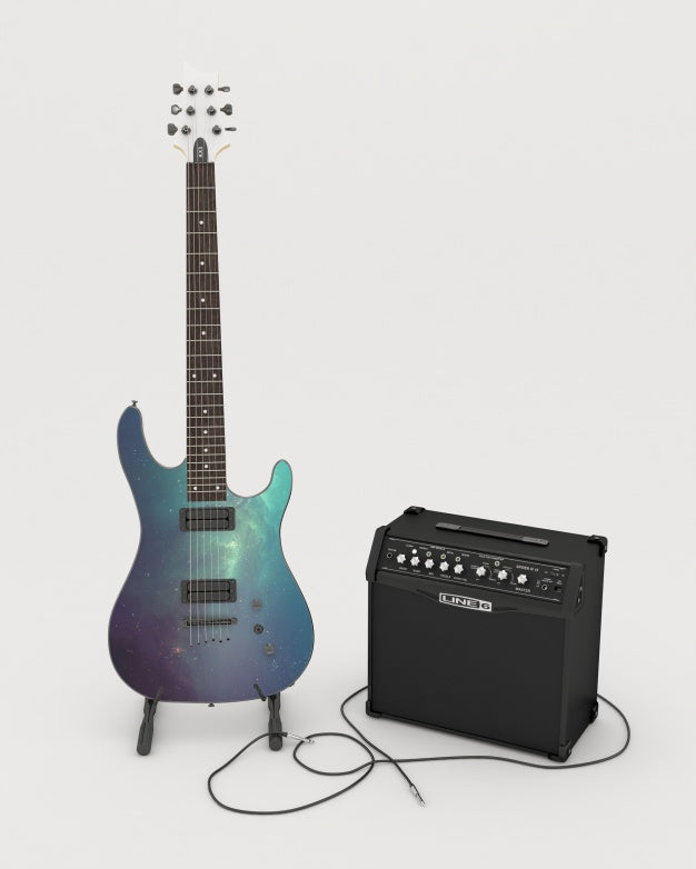 Free Guitar Mock Up Design Psd