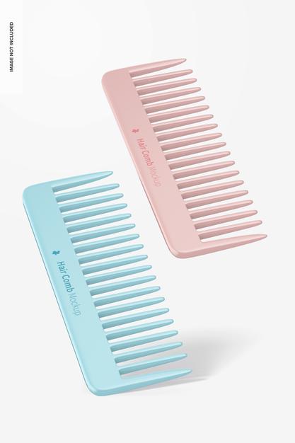 Free Hair Combs Mockup, Floating Psd