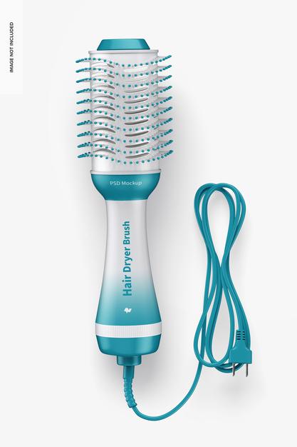 Free Hair Dryer Brush Mockup Psd