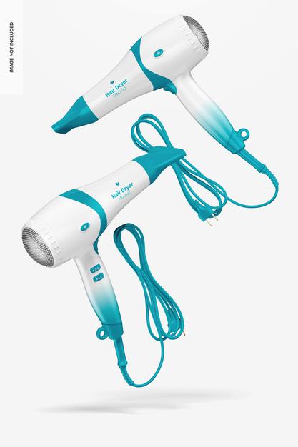 Free Hair Dryers Mockup, Floating Psd