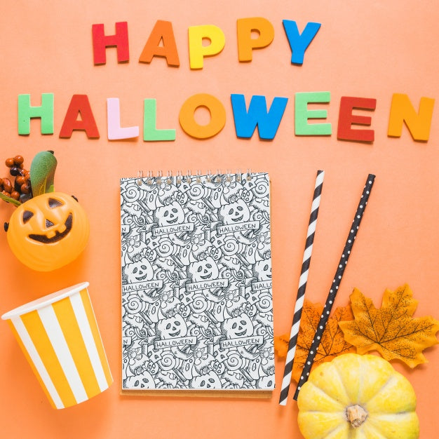 Free Halloween Book Cover Mockup Psd