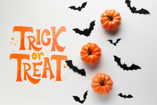 Free Halloween Day With Bats And Pumpkins Psd