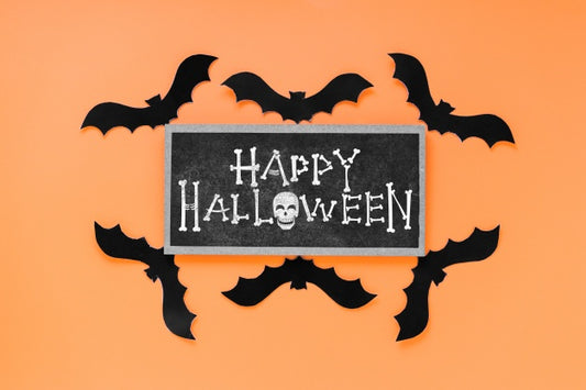 Free Halloween Mockup With Slate Concept Psd