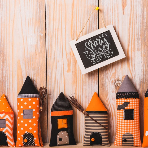 Free Halloween Mockup With Slate Concept Psd