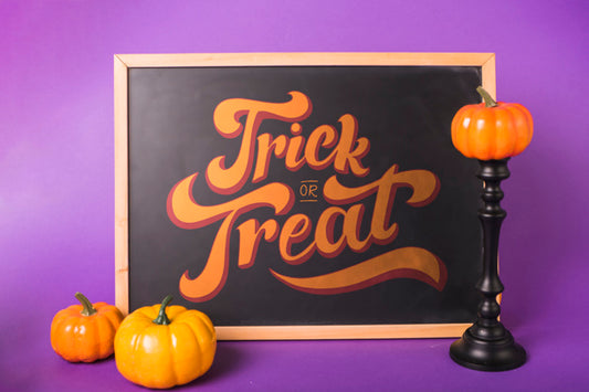 Free Halloween Mockup With Slate Concept Psd