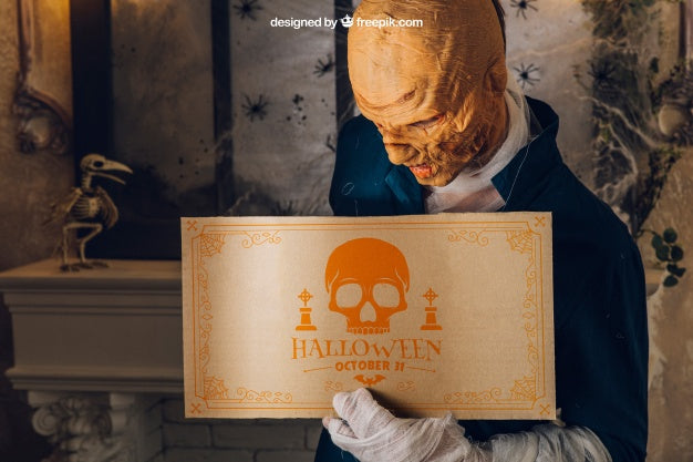 Free Halloween Mockup With Walking Dead Psd