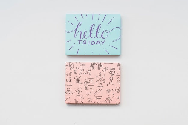 Free Hand Drawn Cards Mockup Psd