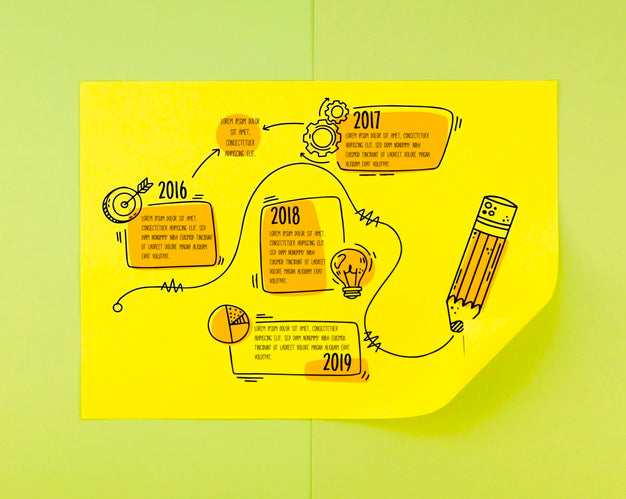 Free Hand Drawn Timeline With Sketchy Elements Psd