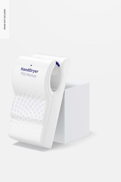 Free Hand Dryer Mockup, Leaned Psd