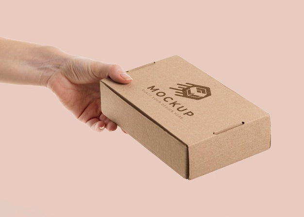 Free Hand Holding A Box Mock-Up Psd