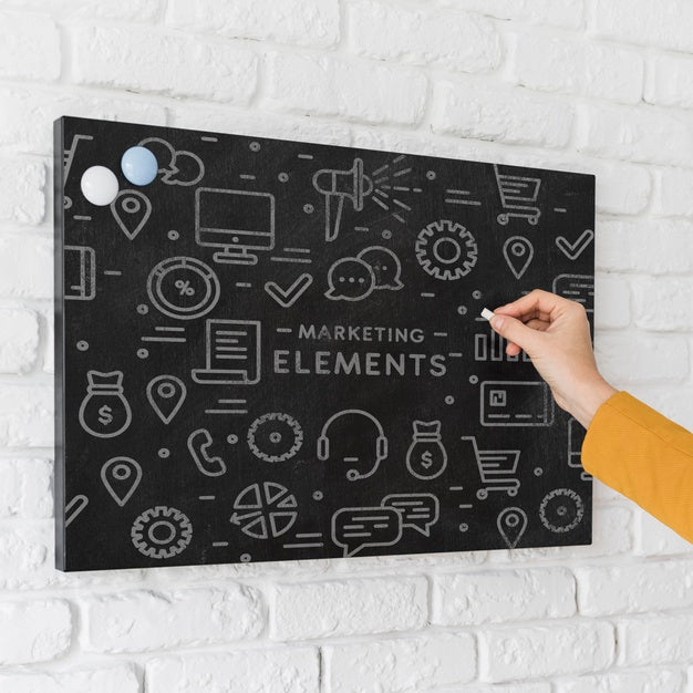 Free Hand Writing On Blackboard Mock-Up Psd