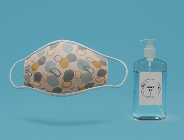 Free Handmade Face Mask And Hand Sanitizer With Mock-Up Psd