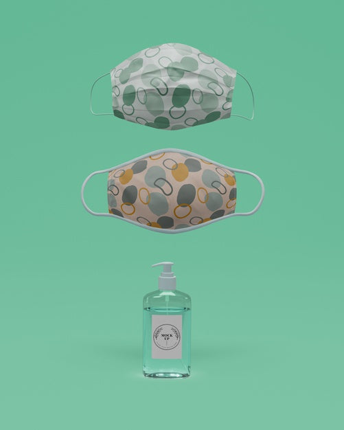 Free Handmade Face Masks And Hand Sanitizer With Mock-Up Psd