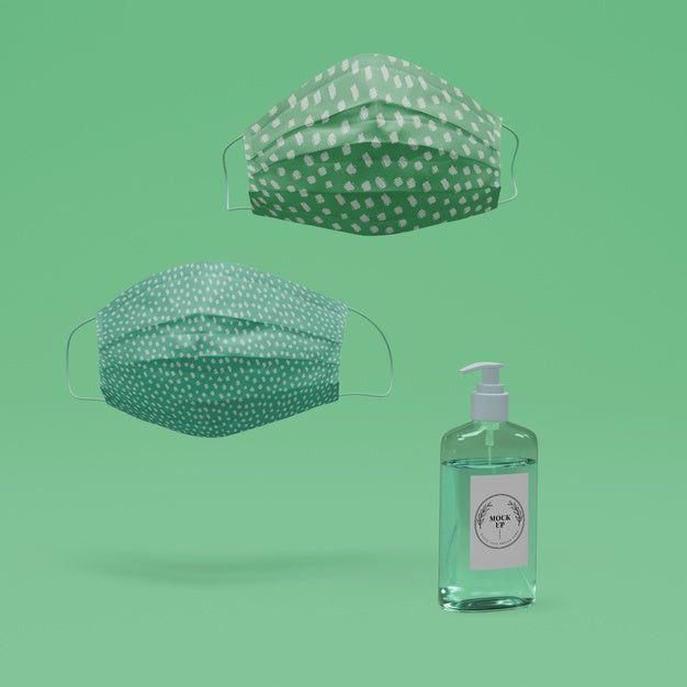 Free Handmade Face Masks And Hand Sanitizer With Mock-Up Psd