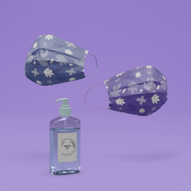 Free Handmade Face Masks And Hand Sanitizer With Mock-Up Psd