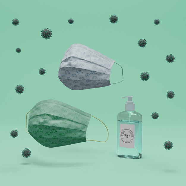 Free Handmade Face Masks And Hand Sanitizer With Mock-Up Psd