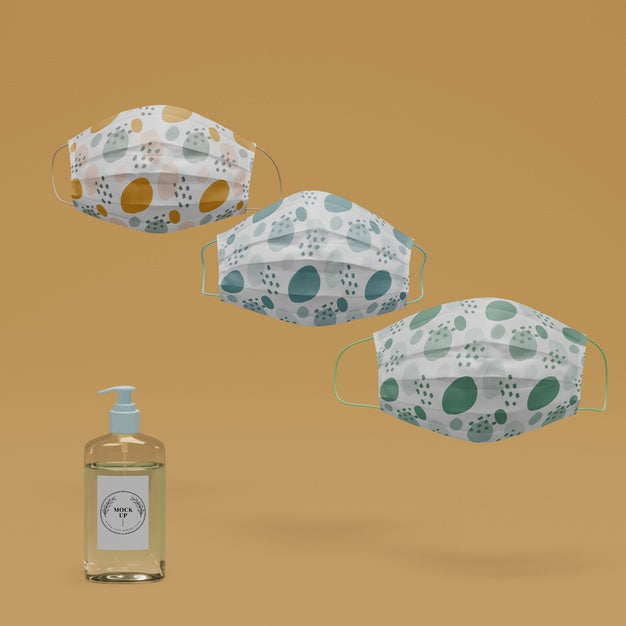 Free Handmade Face Masks And Hand Sanitizer With Mock-Up Psd