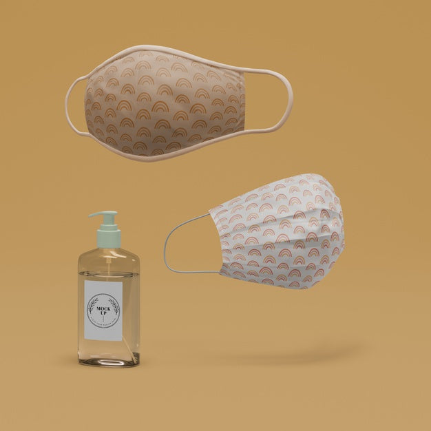 Free Handmade Face Masks And Hand Sanitizer With Mock-Up Psd