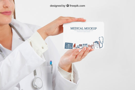 Free Hands Holding Medical Mock Up Psd