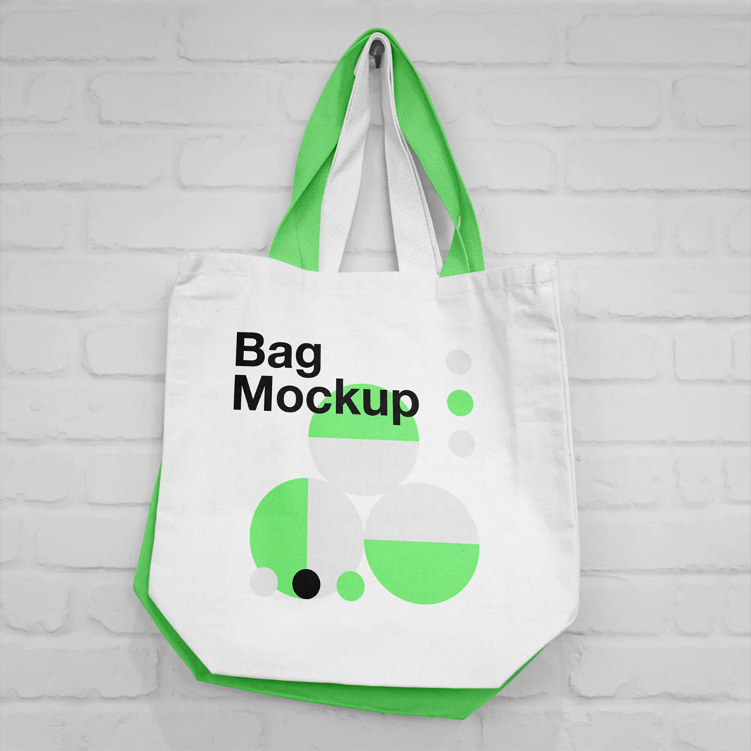 Free Hanging Canvas Bag Mockup