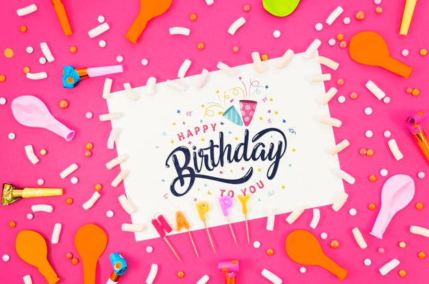 Free Happy Birthday Card With Mock-Up Psd