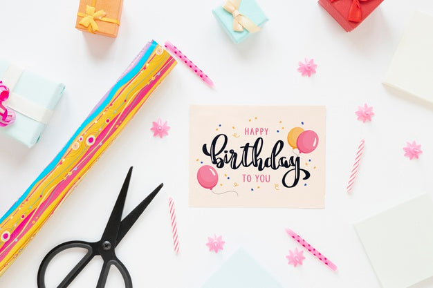 Free Happy Birthday Concept Mock-Up Psd