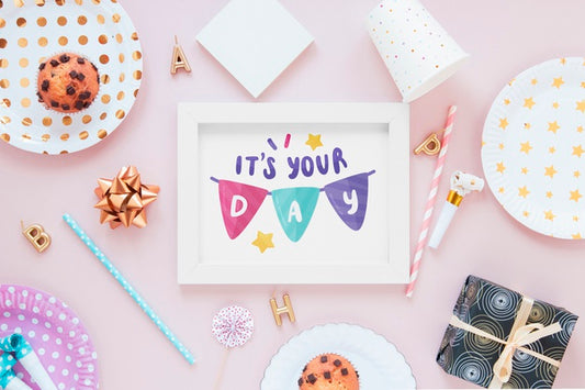 Free Happy Birthday Concept Mock-Up Psd