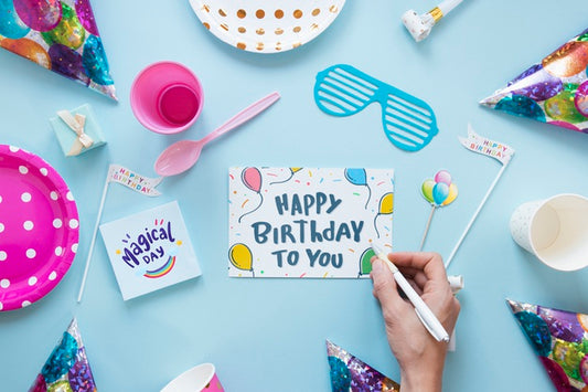 Free Happy Birthday Concept Mock-Up Psd