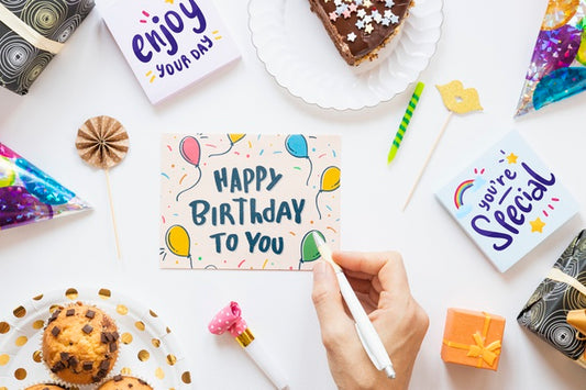 Free Happy Birthday Concept Mock-Up Psd