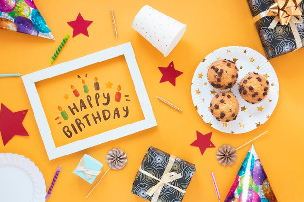 Free Happy Birthday Concept Mock-Up Psd