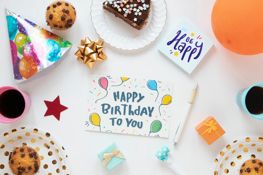 Free Happy Birthday Concept Mock-Up Psd