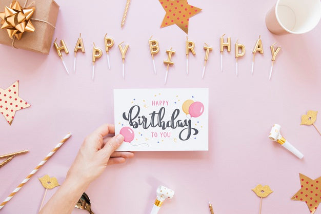 Free Happy Birthday Concept Mock-Up Psd