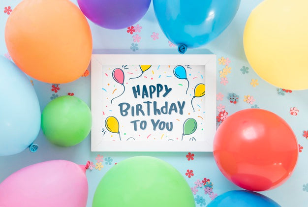 Free Happy Birthday Concept Mock-Up Psd