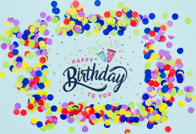 Free Happy Birthday To You Confetti Frame Shape Psd