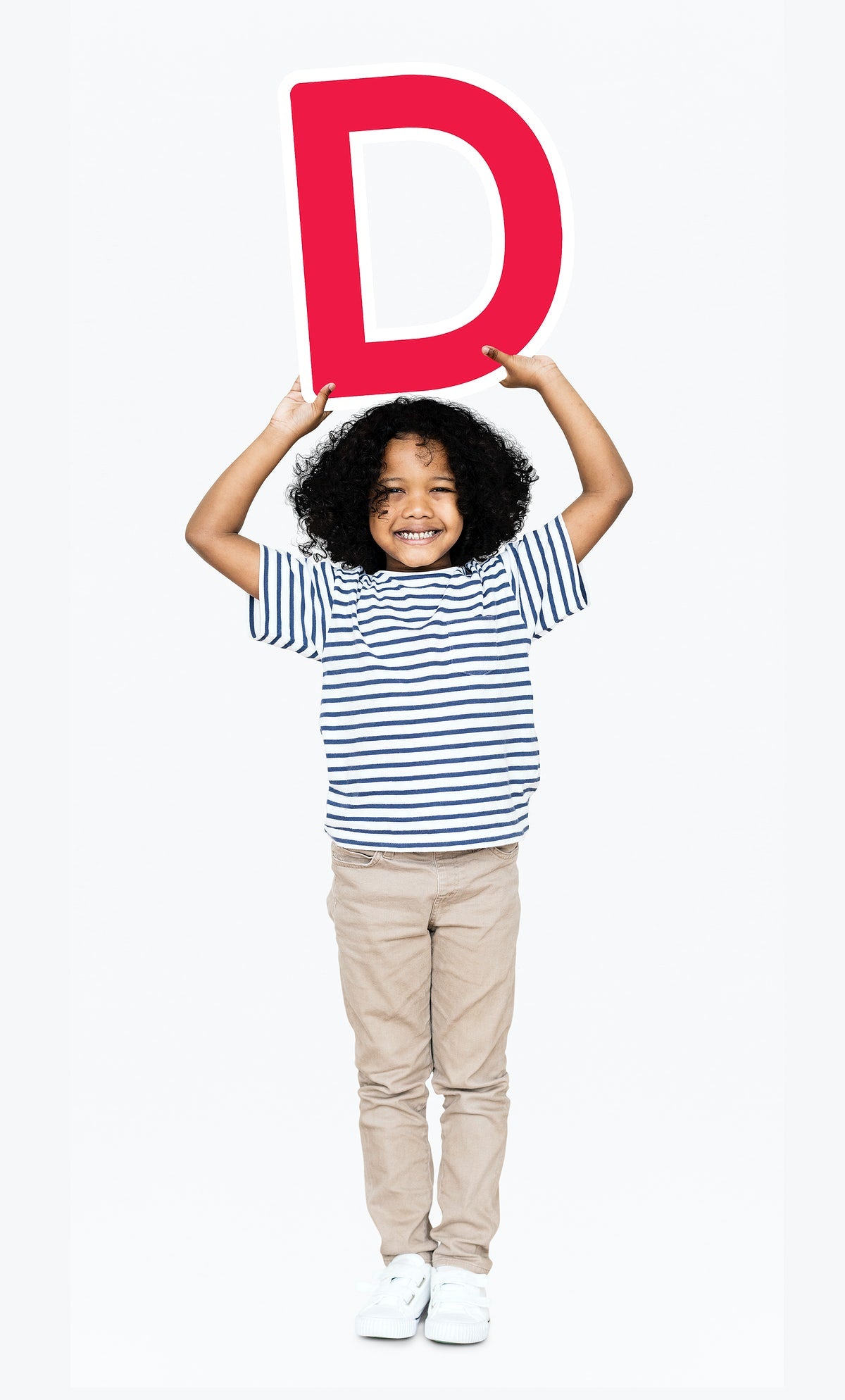 Free Happy Boy Holding The Letter D