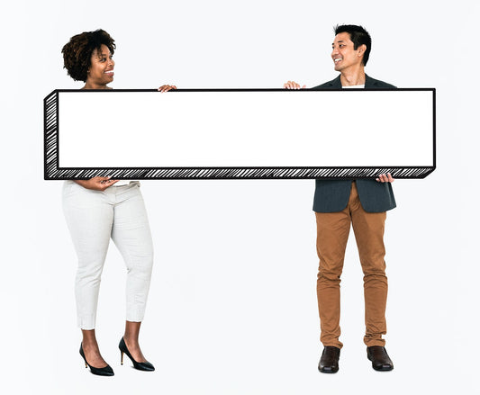 Free Happy Diverse People Holding An Empty Board