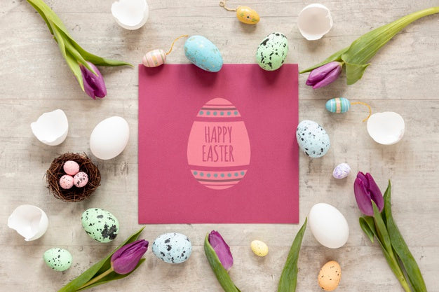 Free Happy Easter Concept Mock-Up Psd