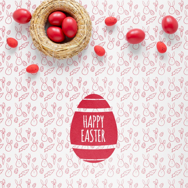 Free Happy Easter Concept Mock-Up Psd