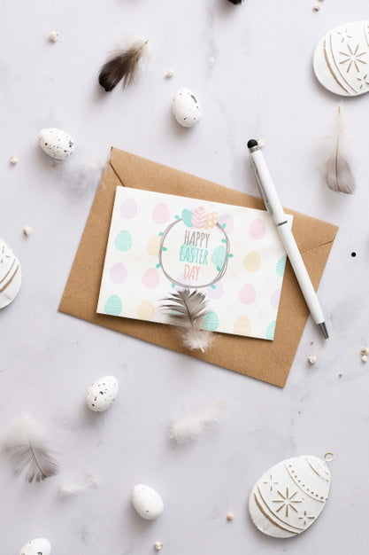 Free Happy Easter Day Card Mock-Up Psd